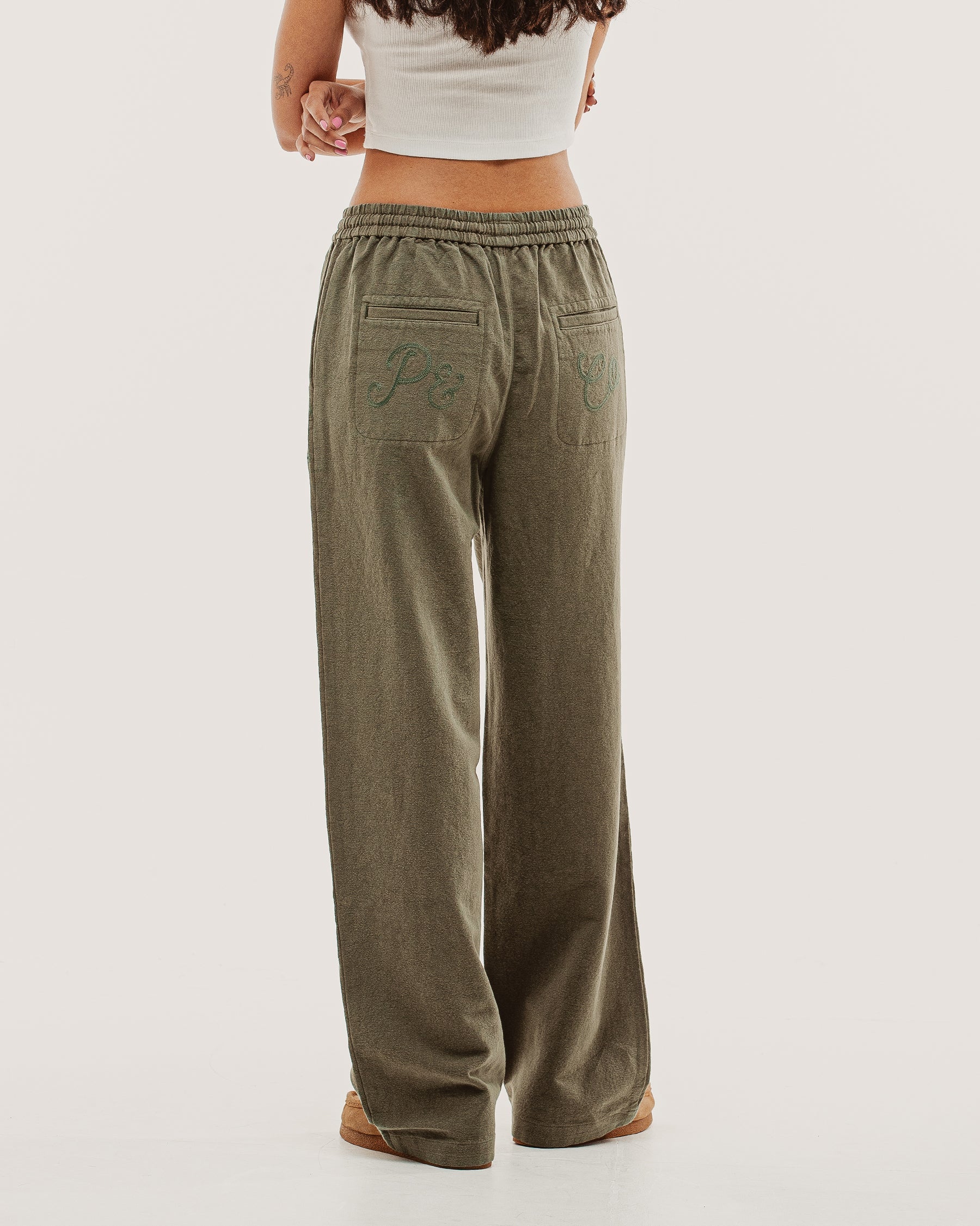 Olivia Drawstring Pant - Khaki