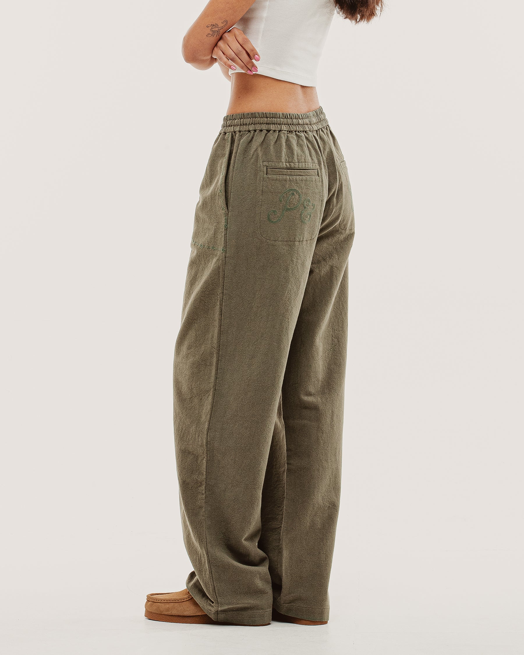 Olivia Drawstring Pant - Khaki