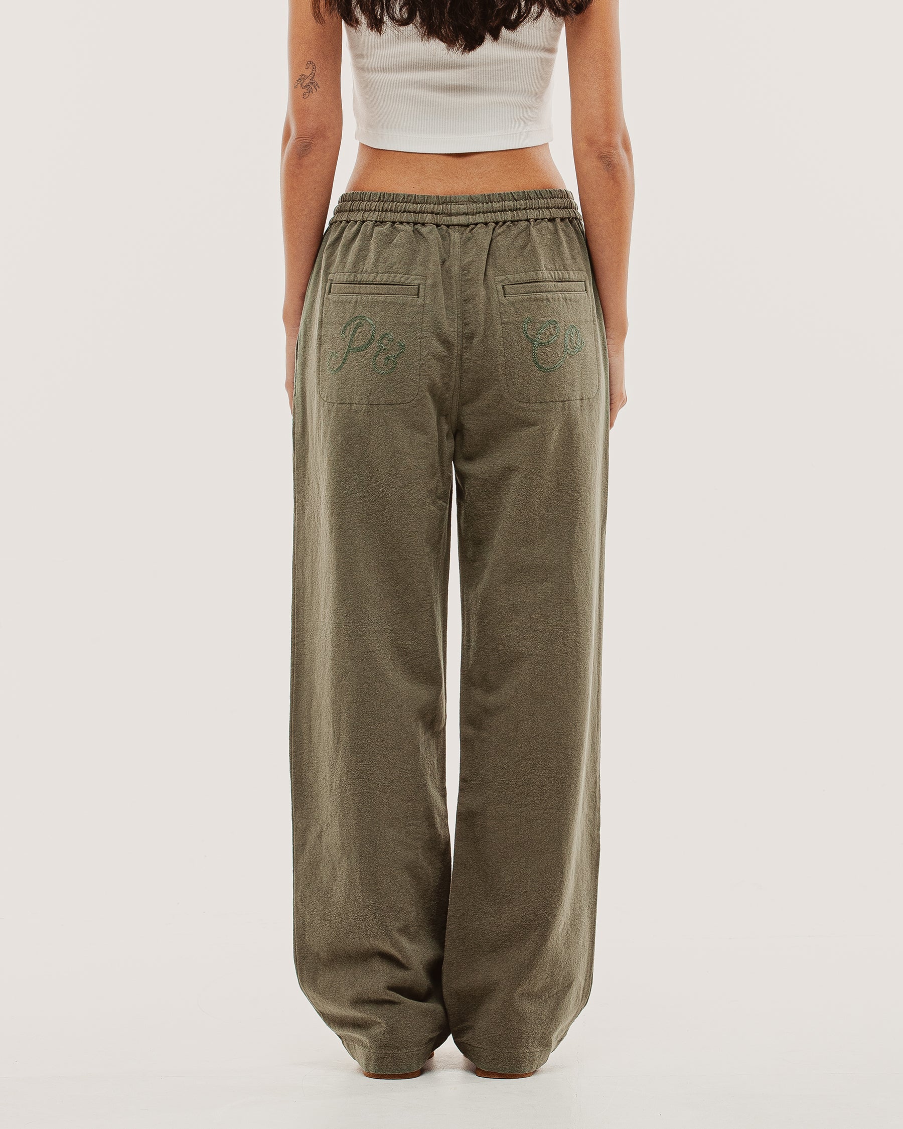 Olivia Drawstring Pant - Khaki