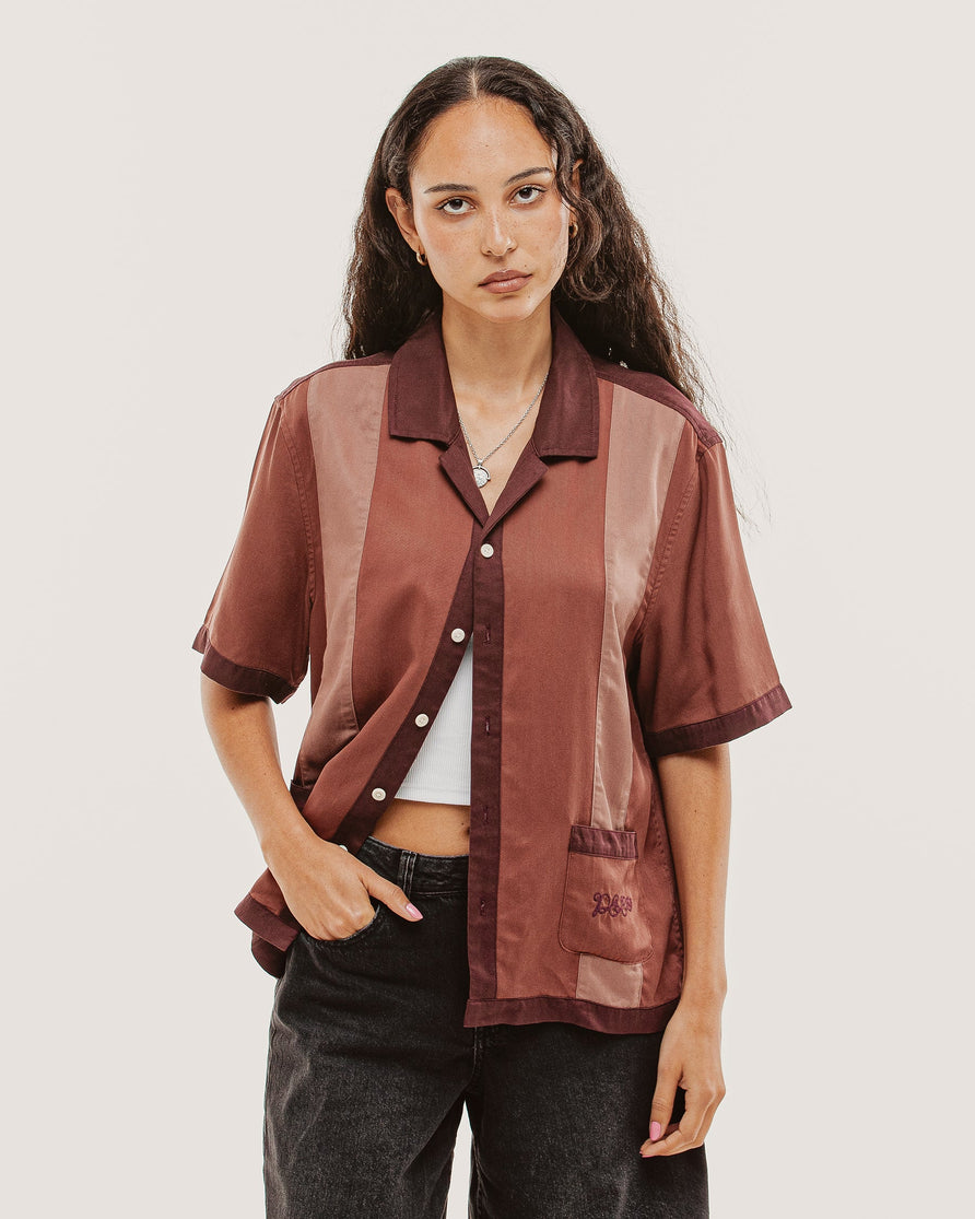Diner Bowling Shirt - Maroon