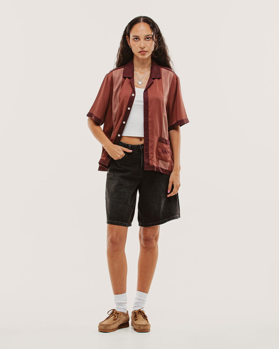 Diner Bowling Shirt - Maroon
