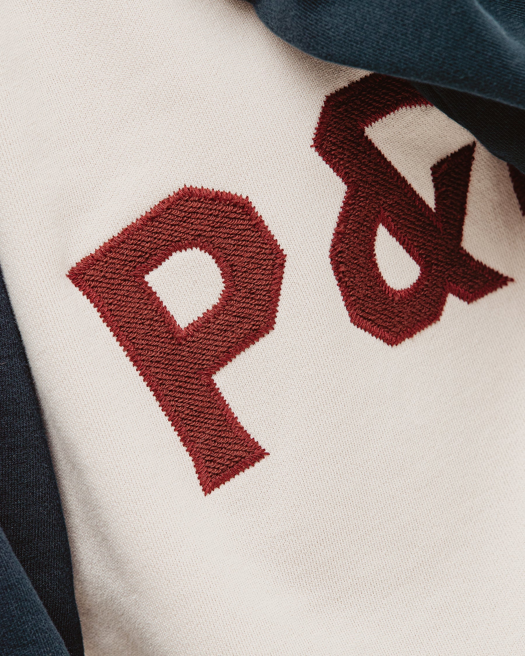 Track 1/4 Zip Jersey - Ecru & Navy