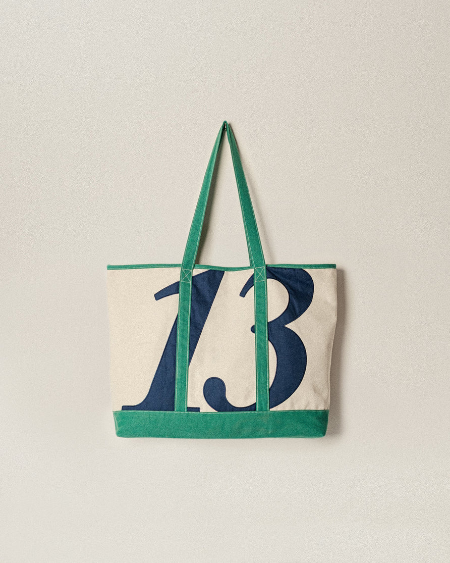 Harbour Sail Tote Bag - Ecru & Green