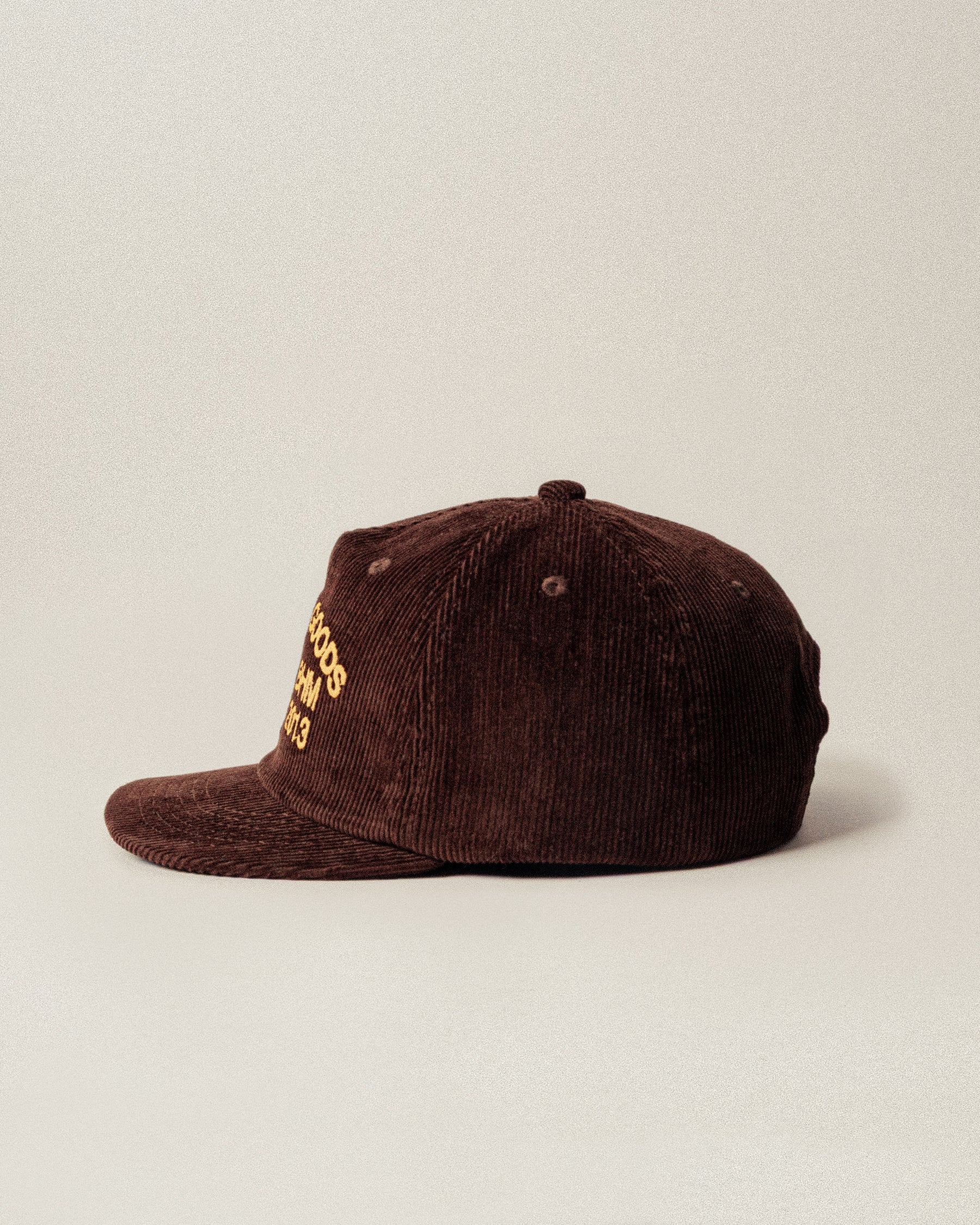 Quality Goods Cord 5 Panel Cap - Brown