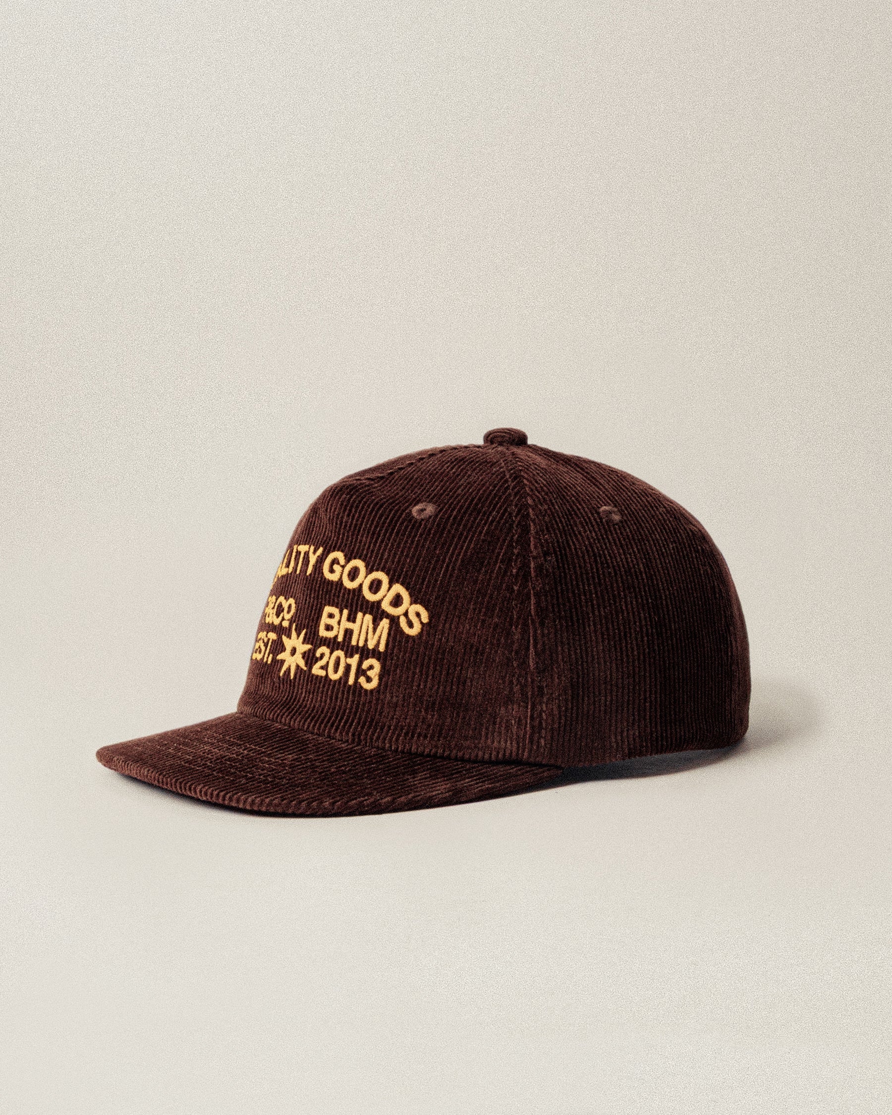 Quality Goods Cord 5 Panel Cap - Brown