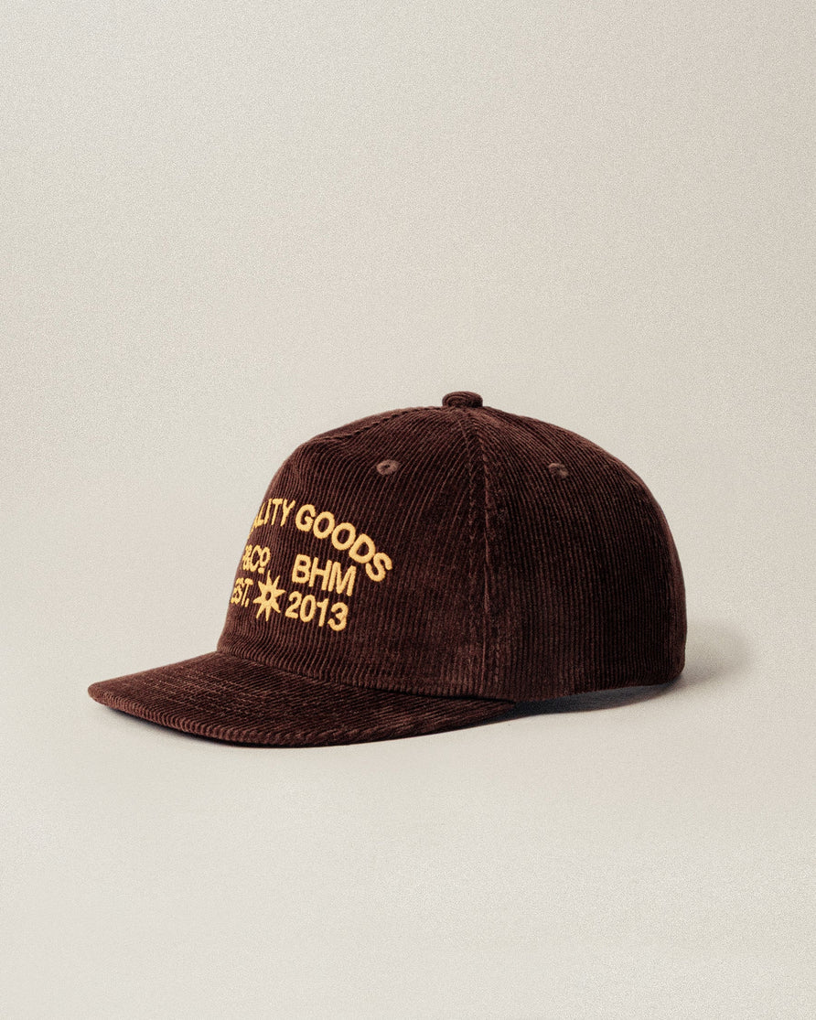 Quality Goods Cord 5 Panel Cap - Brown