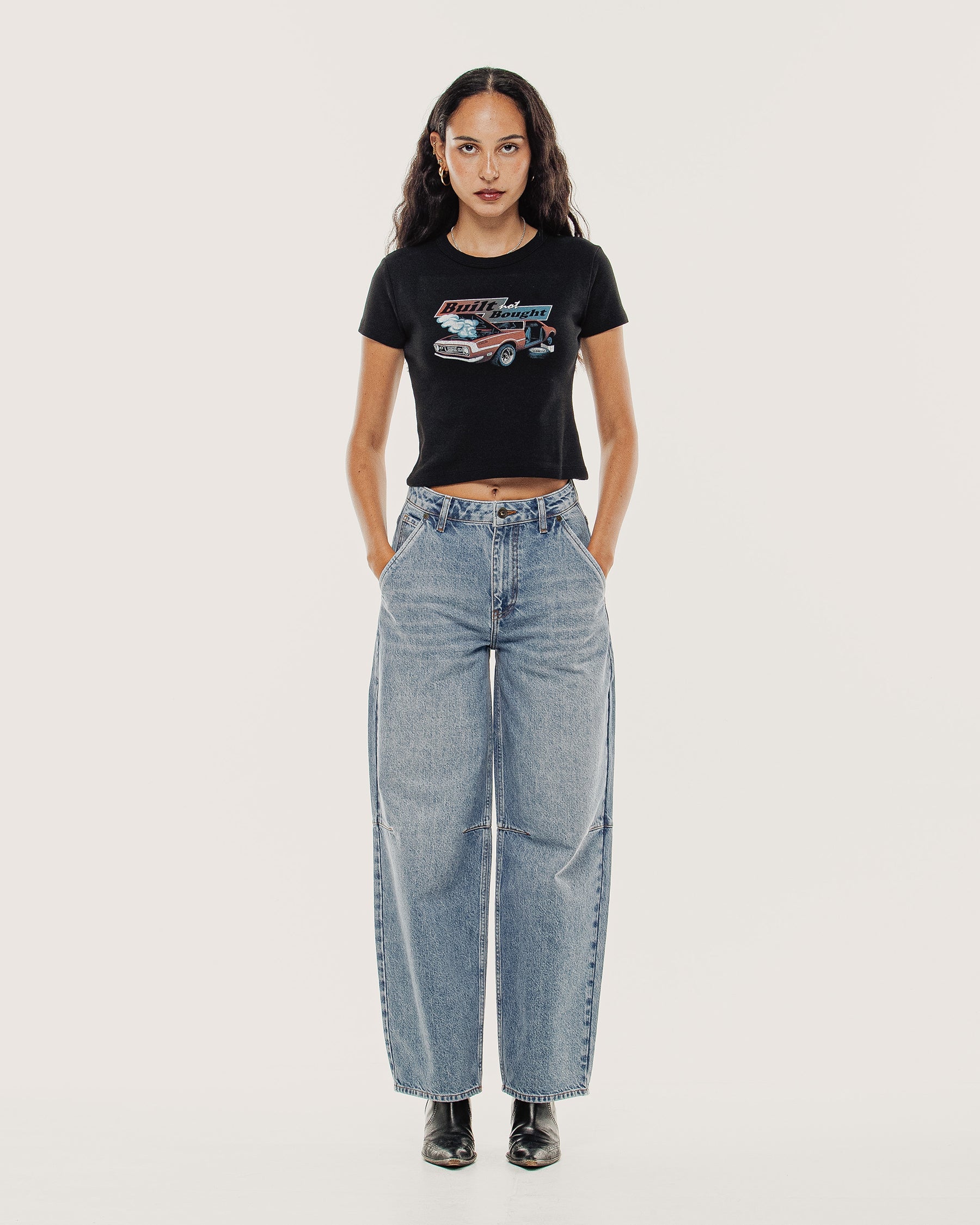 Built Not Bought Baby T-Shirt - Washed Black