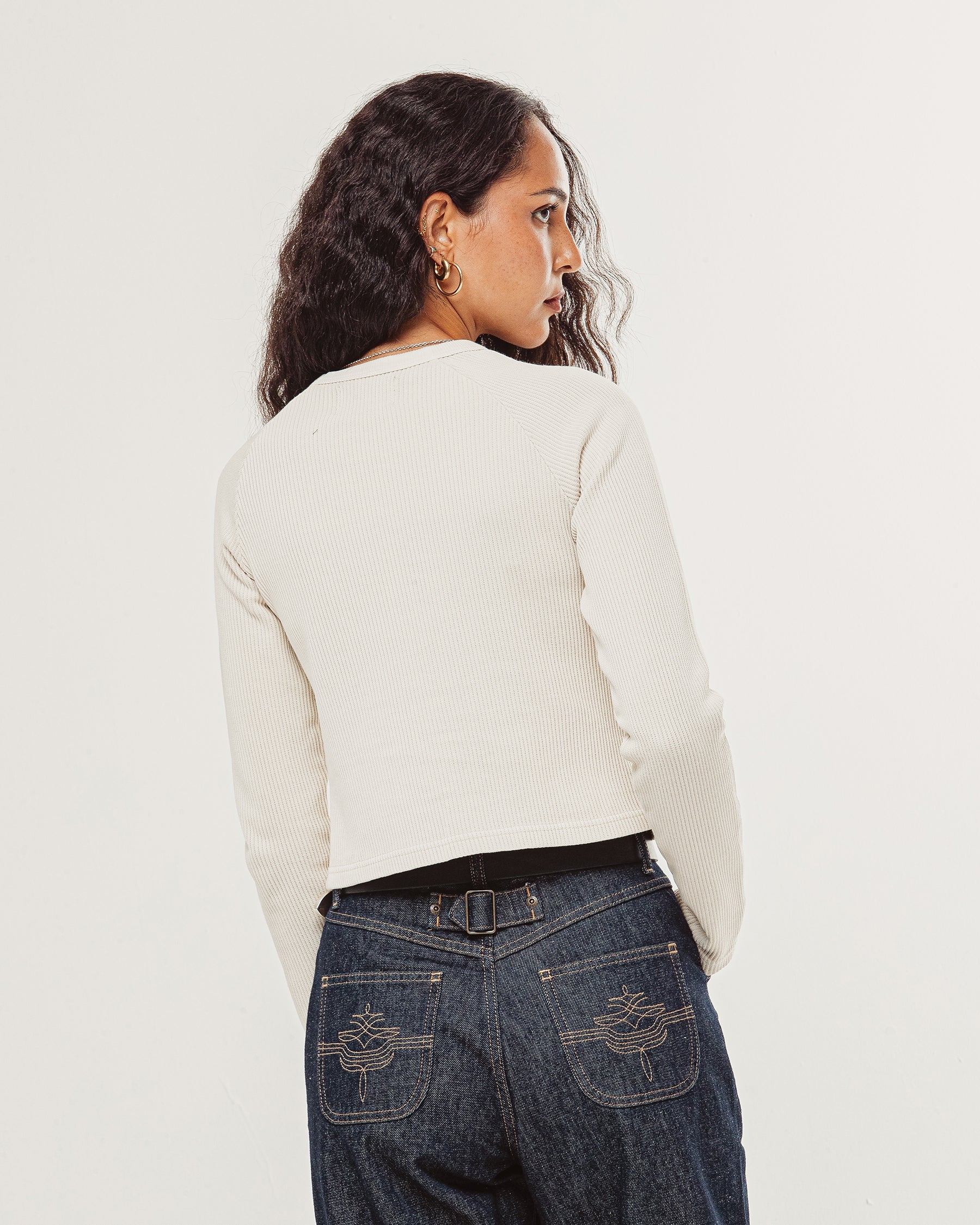 Swallow Ribbed Longsleeve Baby T-Shirt - Oatmeal