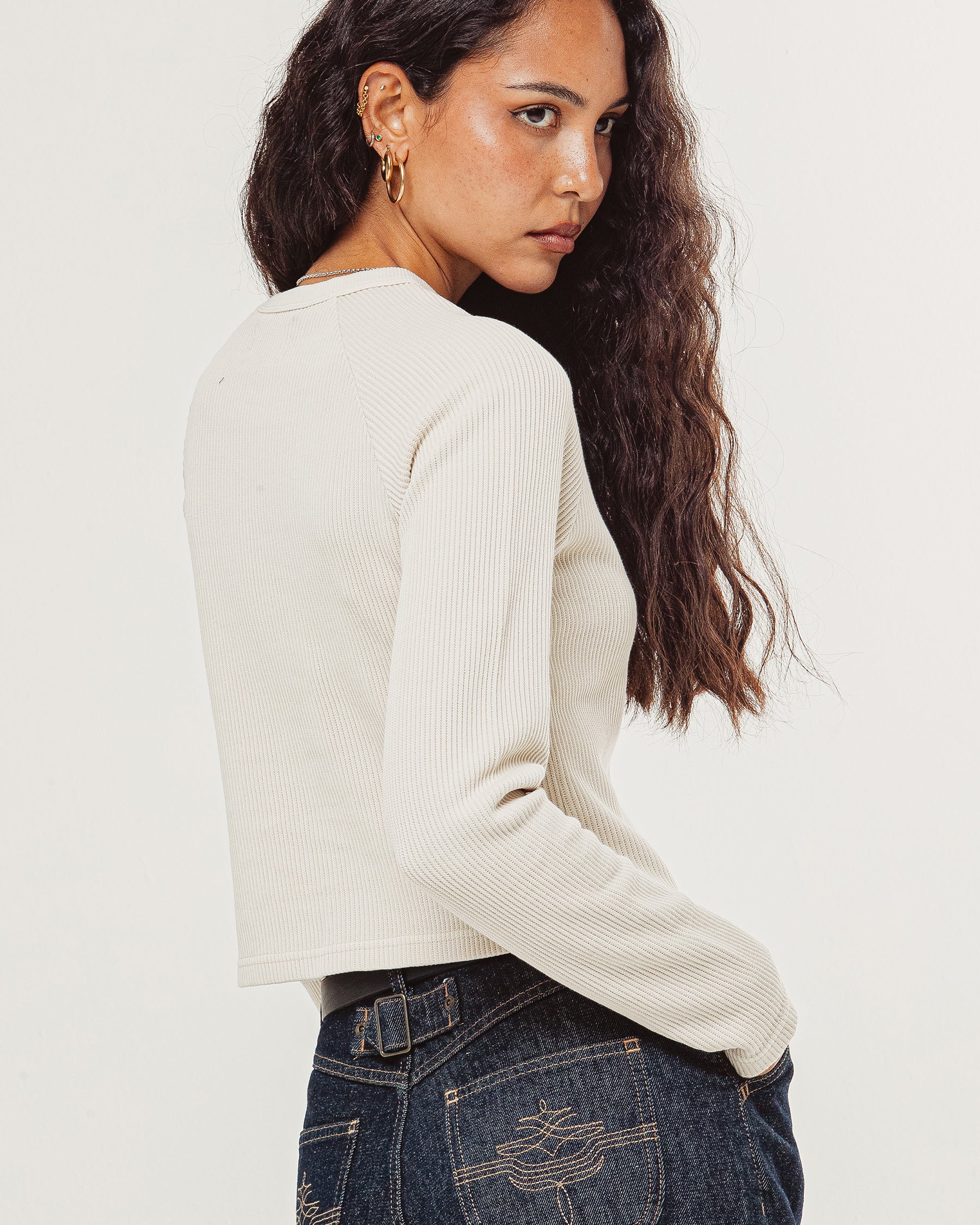 Swallow Ribbed Longsleeve Baby T-Shirt - Oatmeal