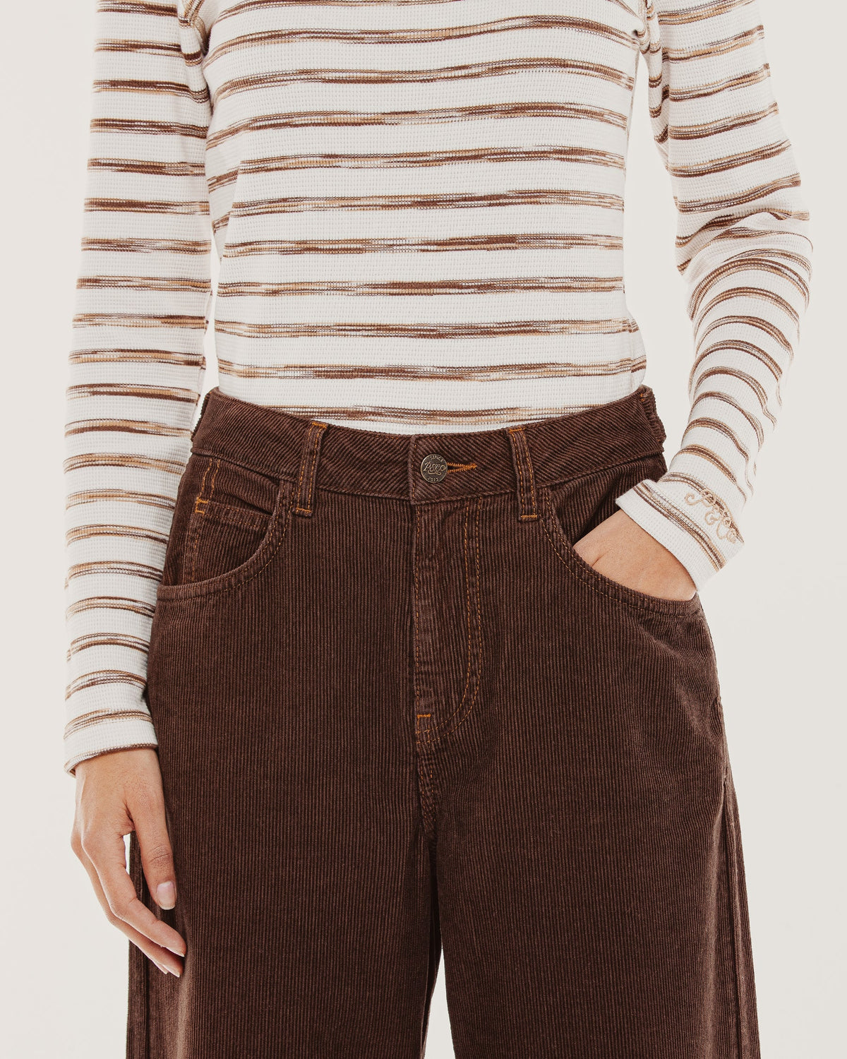 Lori Cord Wide Leg Flare - Brown