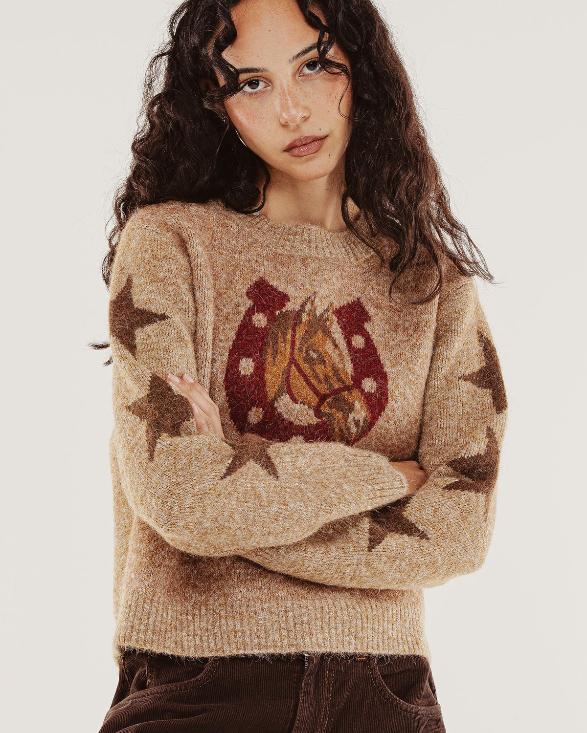 Shelby Intarsia Knit - Biscuit