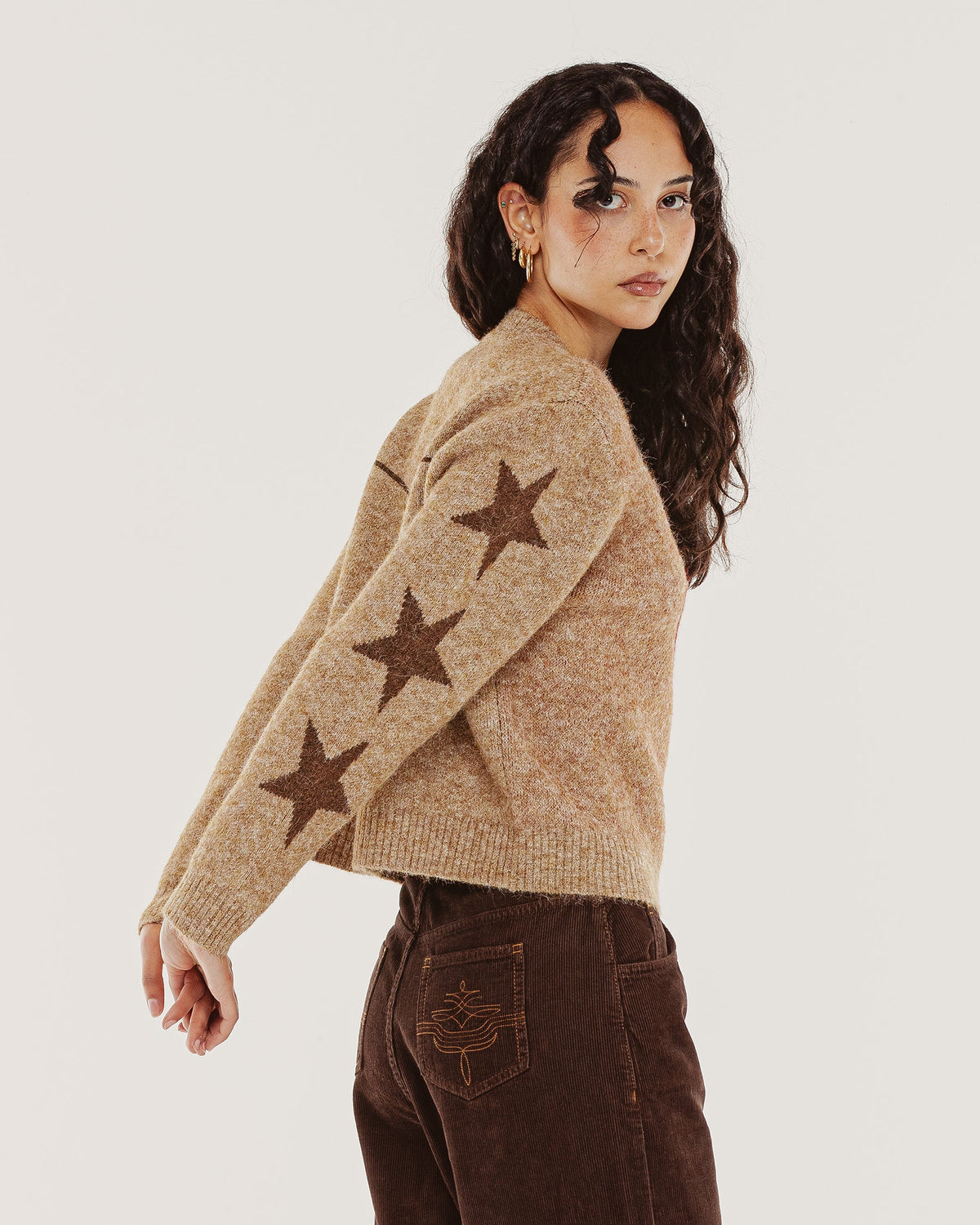 Shelby Intarsia Knit - Biscuit
