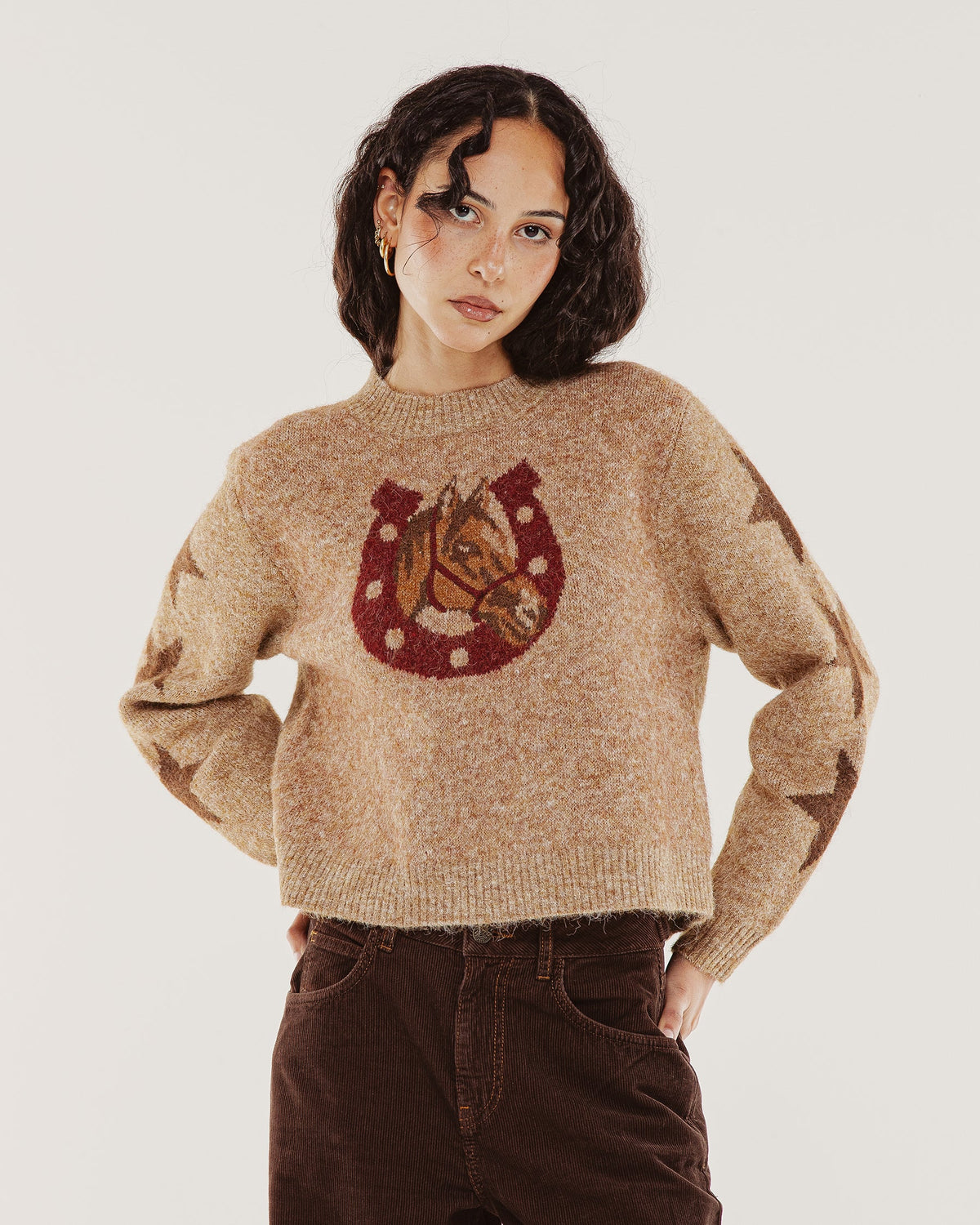 Shelby Intarsia Knit - Biscuit