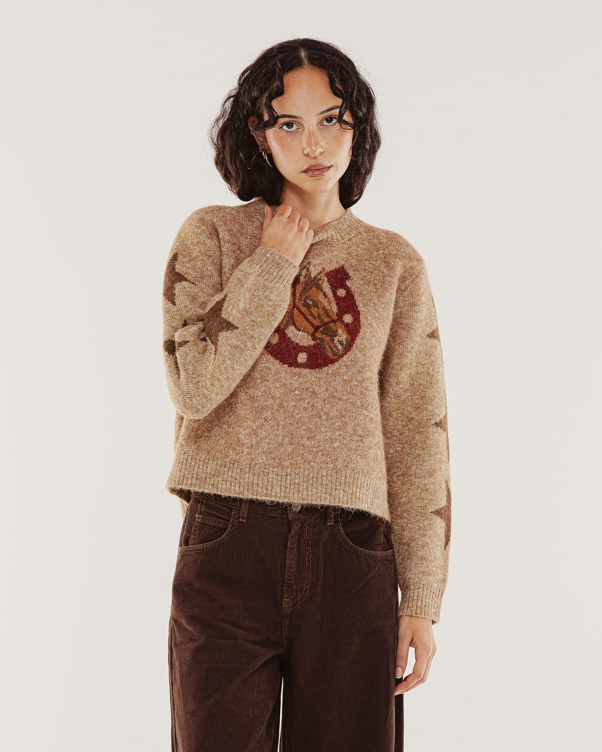 Shelby Intarsia Knit - Biscuit