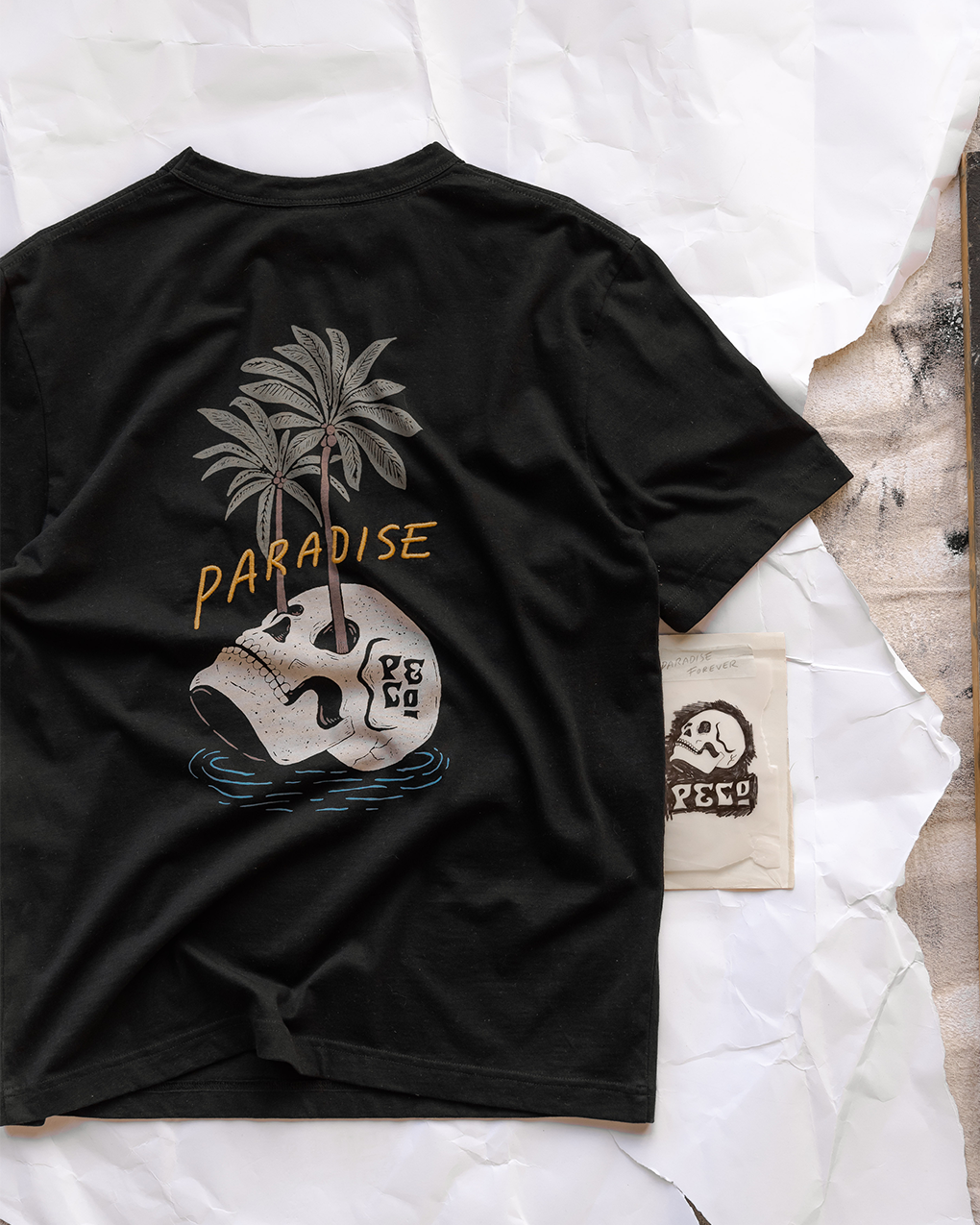 Paradise Palms T-Shirt - Washed Black