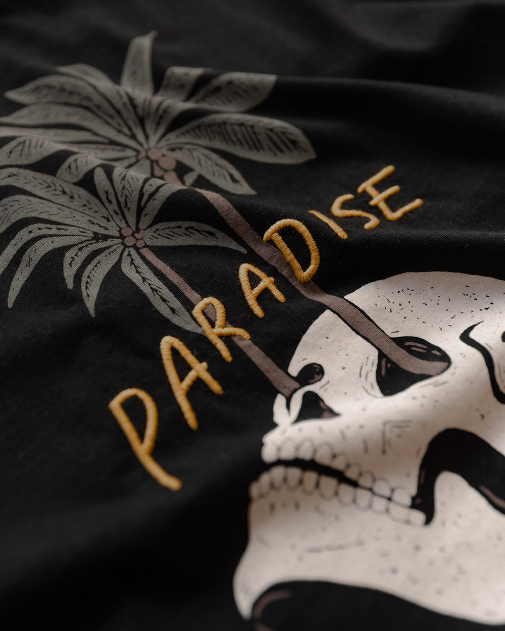 T-Shirt Paradise Palms - Noir Délavé 