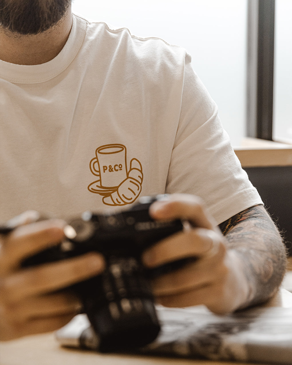 Coffee & Croissants T-Shirt - Off White